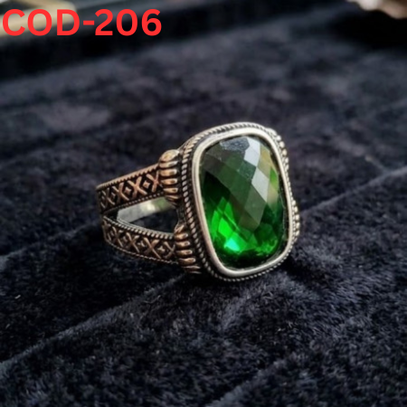 Vip অরজিনাল পান্না পাথর হাতের আংটি (COD-206)